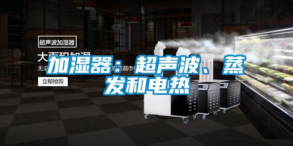 加濕器：超聲波、蒸發和電熱