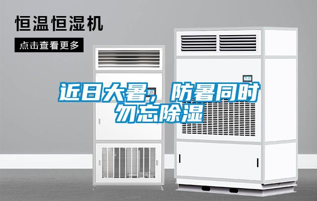 近日大暑，防暑同時勿忘除濕