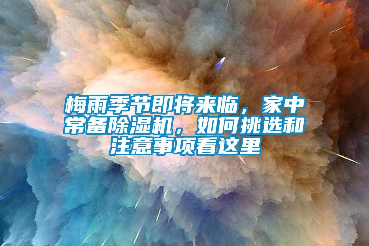 梅雨季節即將來臨，家中常備除濕機，如何挑選和注意事項看這里