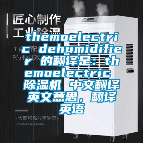themoelectric dehumidifier 的翻譯是：themoelectric 除濕機 中文翻譯英文意思，翻譯英語