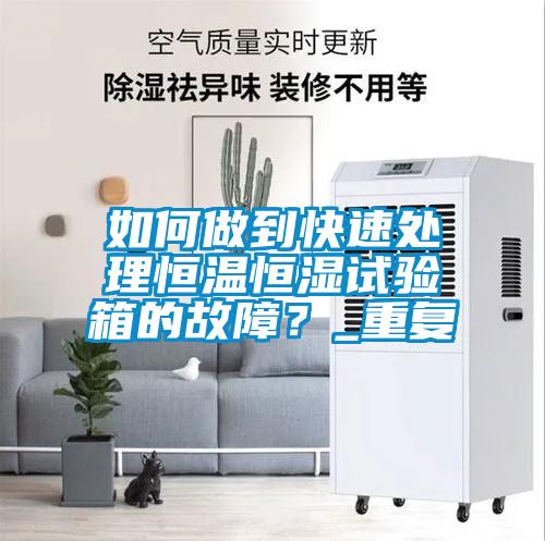 如何做到快速處理恒溫恒濕試驗箱的故障？_重復