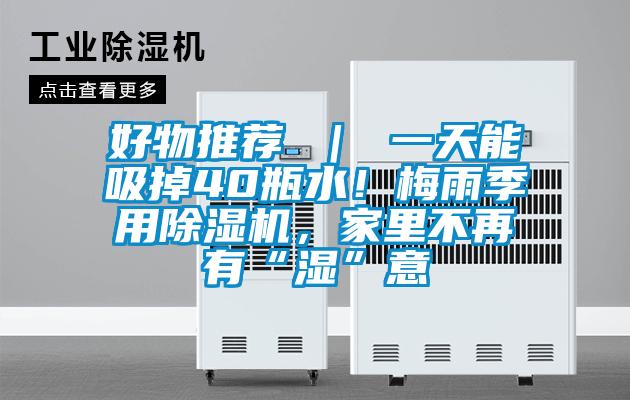 好物推薦 ｜ 一天能吸掉40瓶水！梅雨季用除濕機，家里不再有“濕”意