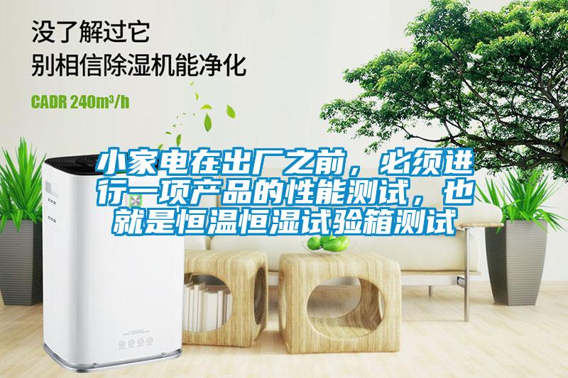 小家電在出廠之前，必須進行一項產品的性能測試，也就是恒溫恒濕試驗箱測試