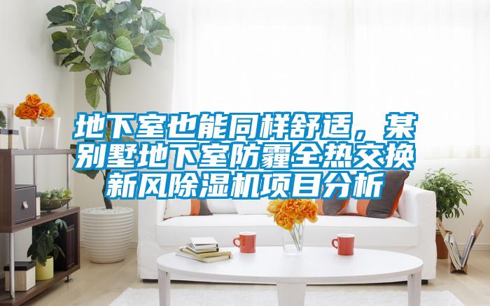 地下室也能同樣舒適，某別墅地下室防霾全熱交換新風除濕機項目分析