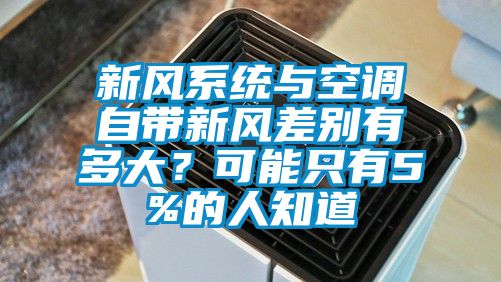 新風系統與空調自帶新風差別有多大？可能只有5%的人知道